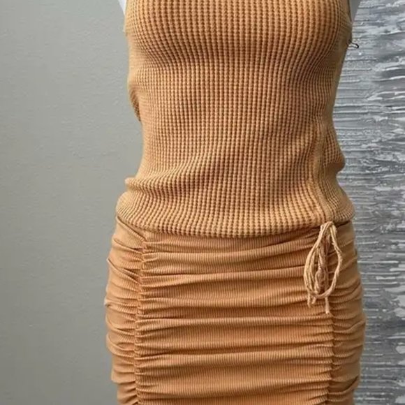 Free People, Katya Thermal Mini Bodycon Dress, XS, Color: GOLDEN YELLOW, NWT/NEW - Picture 2 of 9